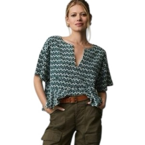 Anthropologie V Neck Peplum Blouse Top Size S - Picture 1 of 11